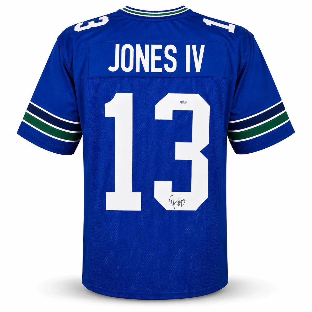 Seattle Seahawks Ernest Jones IV Autographed Blue Throwback Jersey MCS Holo