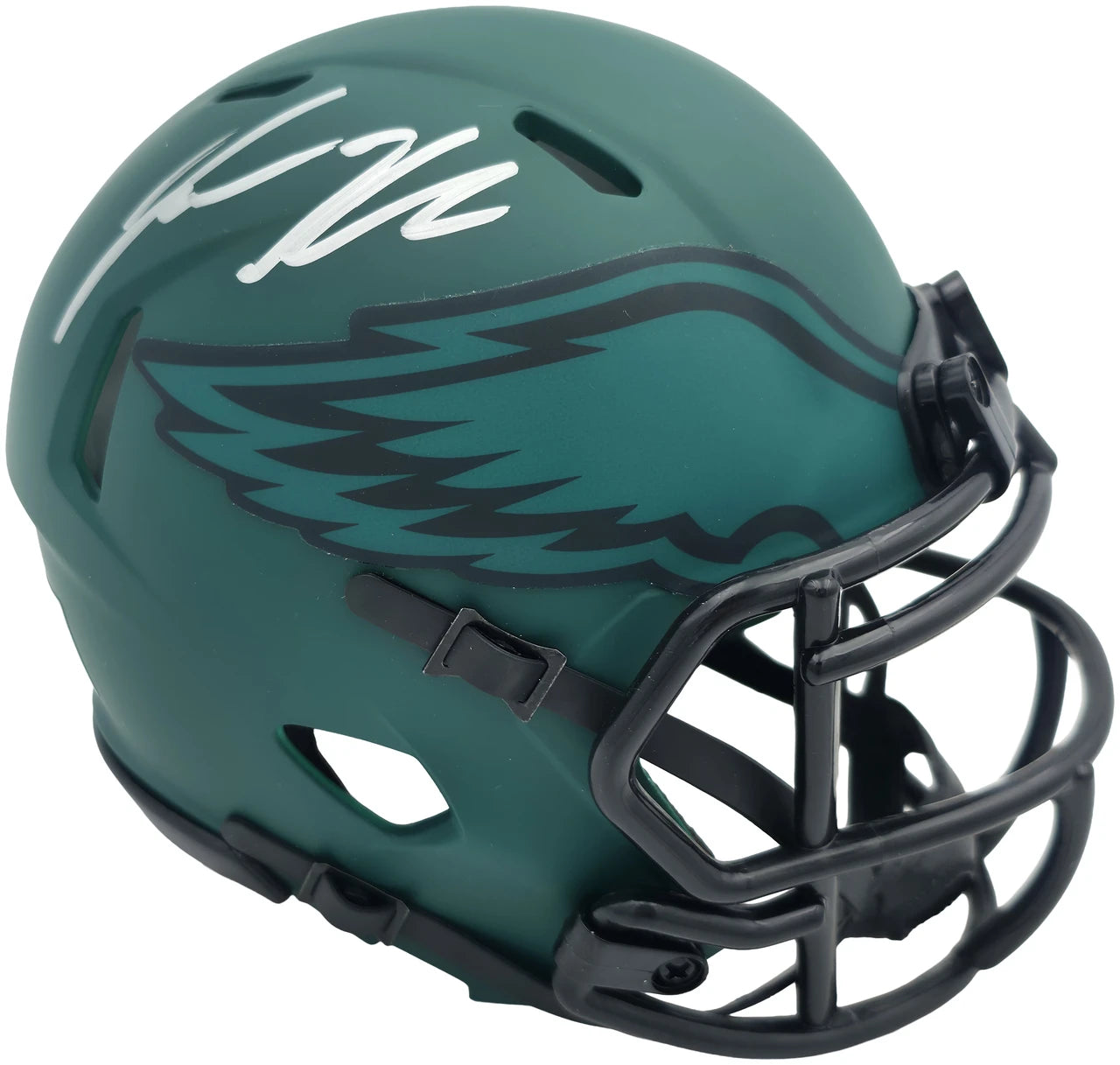 Jason Kelce Autographed Philadelphia Eagles Rave Green Speed Mini Helmet Beckett BAS QR