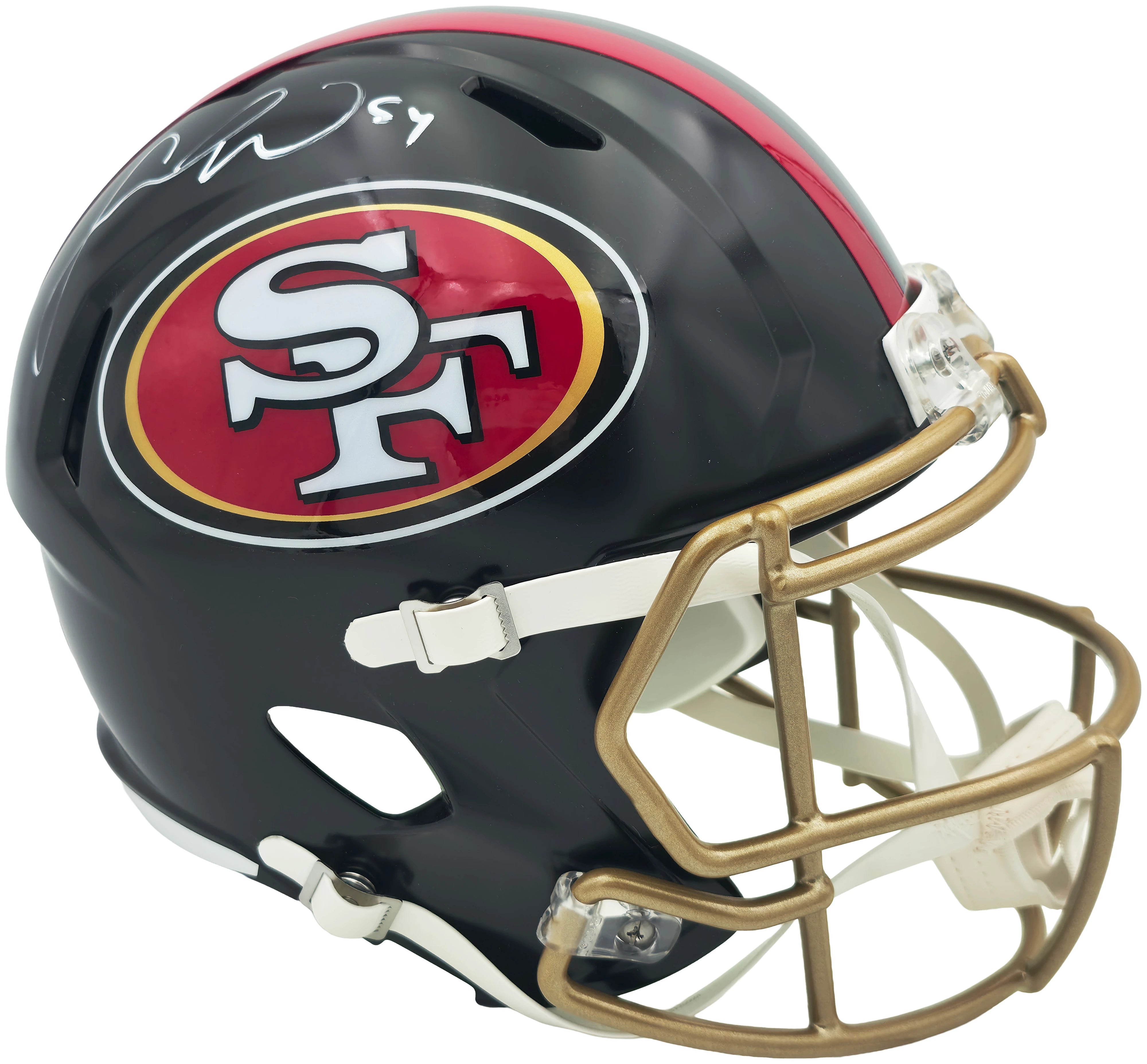 Fred Warner Autographed San Francisco 49ers Black Rivalries Full Size Speed Replica Helmet Beckett BAS QR