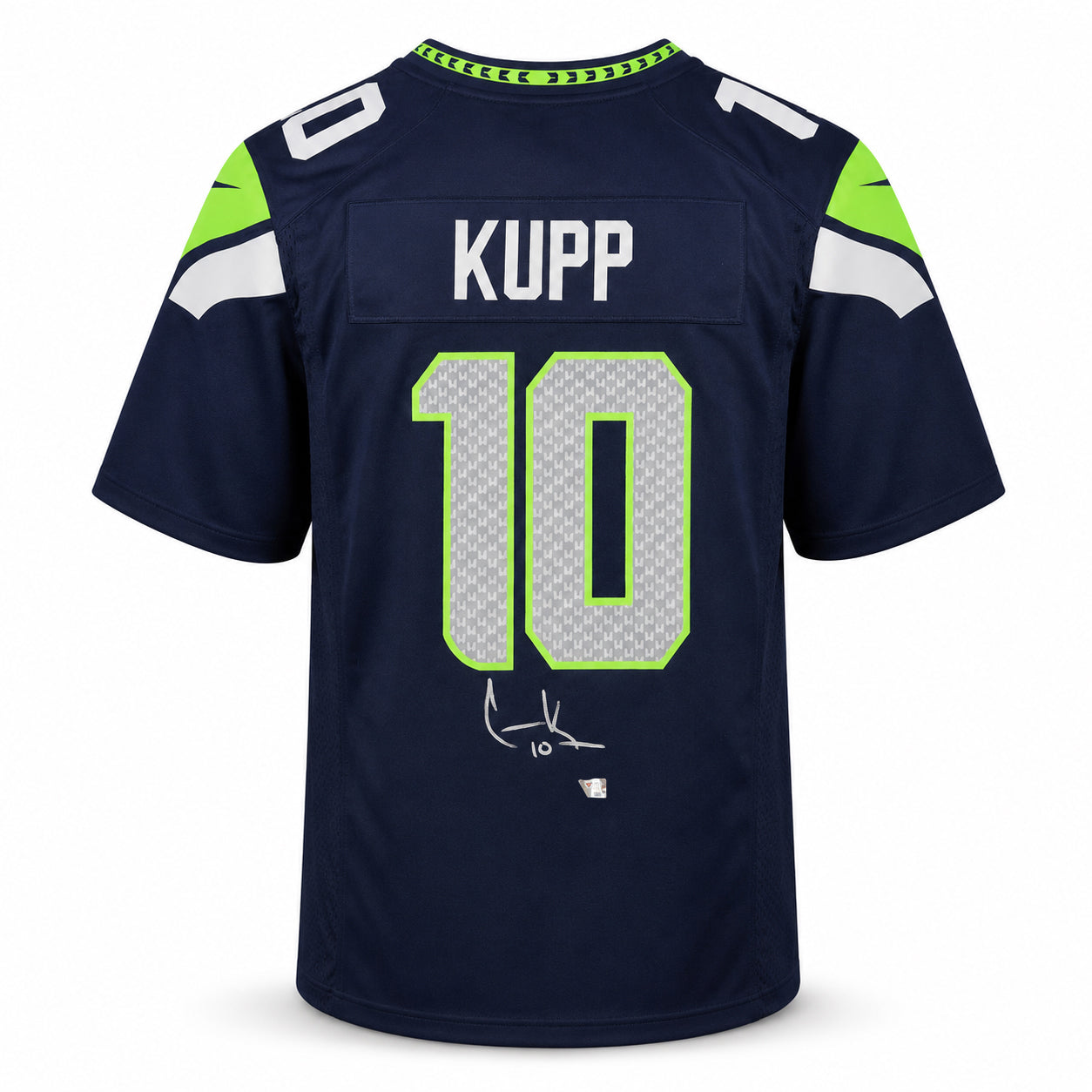 Seattle Seahawks Cooper Kupp Autographed Blue Nike Super Bowl LX Patch Jersey Size XL Fanatics Hologram