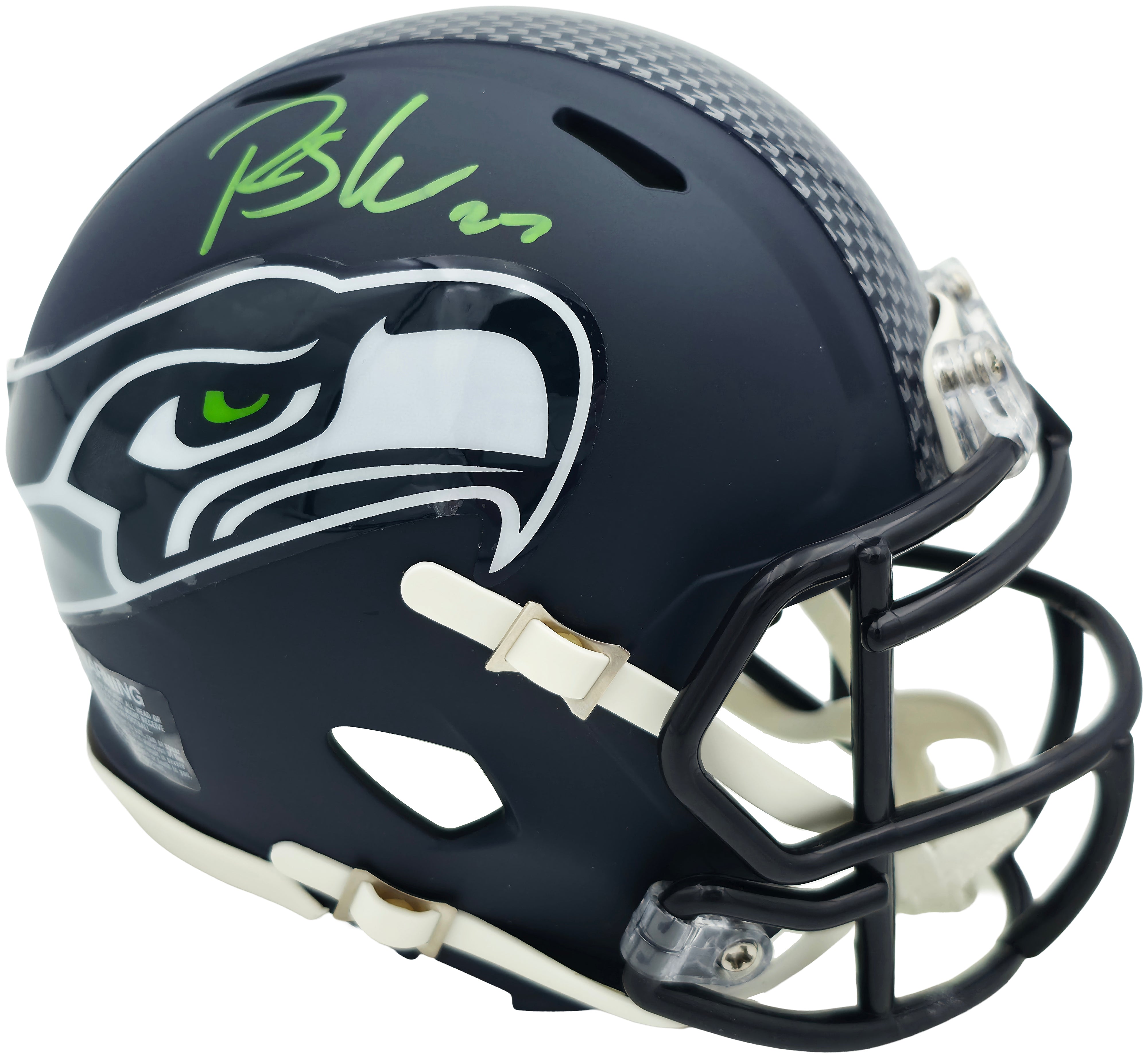 Rashid Shaheed Autographed Seattle Seahawks Blue Speed Mini Helmet MCS Holo