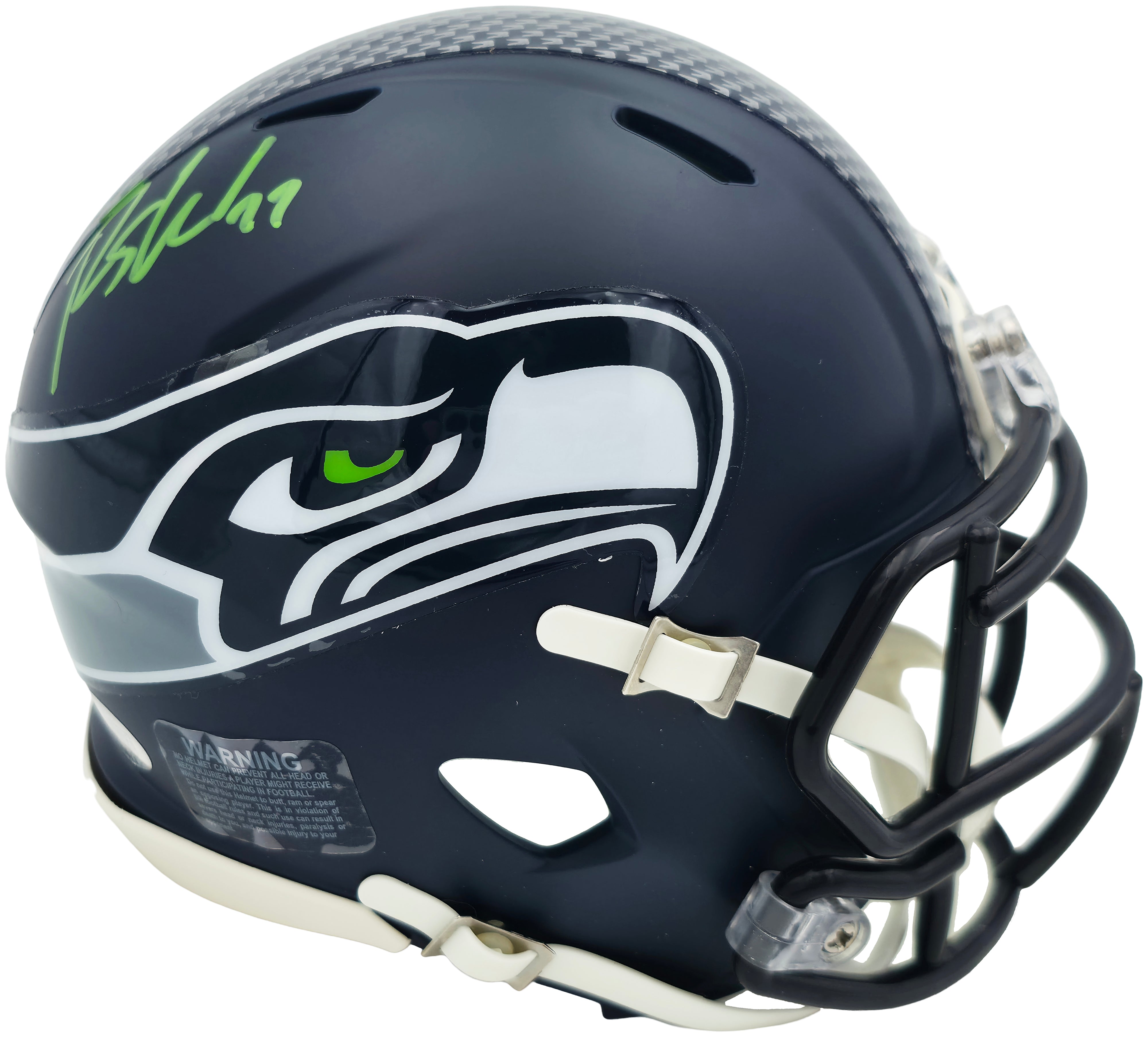Rashid Shaheed Autographed Seattle Seahawks Blue Super Bowl LX Champions Logo Speed Mini Helmet MCS Holo