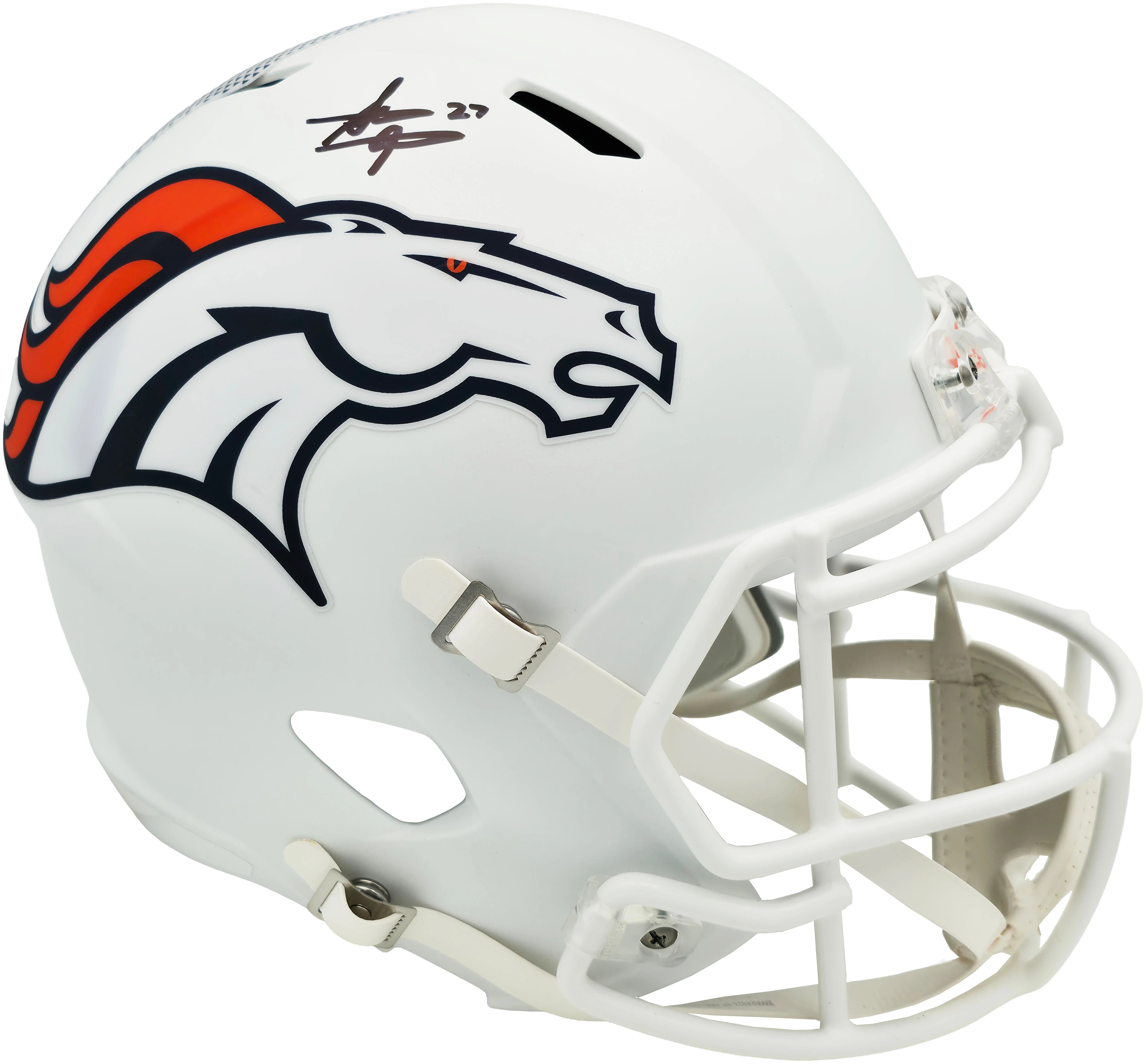 Denver Broncos Steve Atwater Autographed 2024 Alternate White Riddell Speed Full-Size Replica Helmet - BAS Witnessed