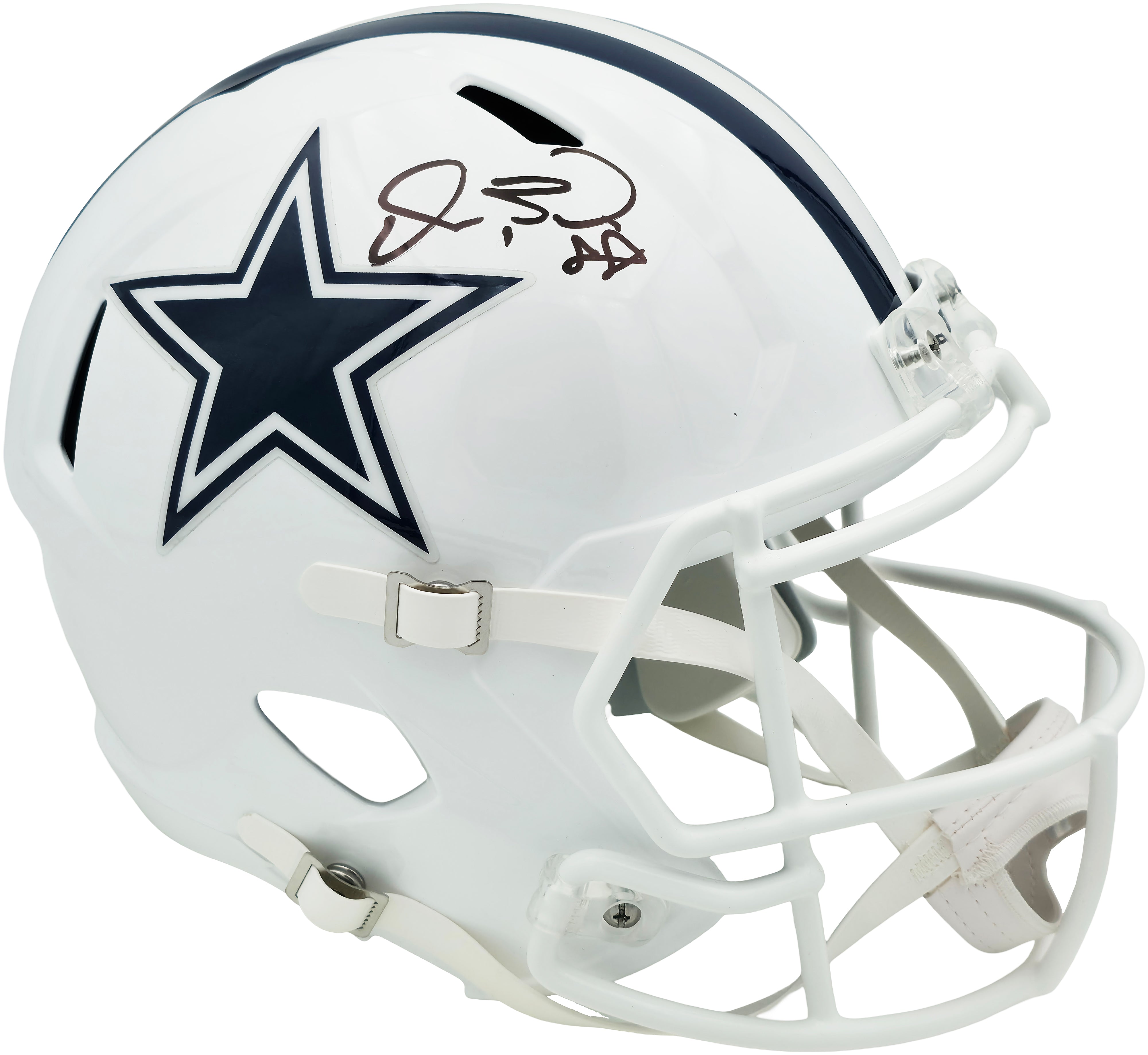 Dallas Cowboys Dez Bryant Autographed 2022 Alternate White Riddell Speed Full-Size Replica Helmet - BAS Witnessed