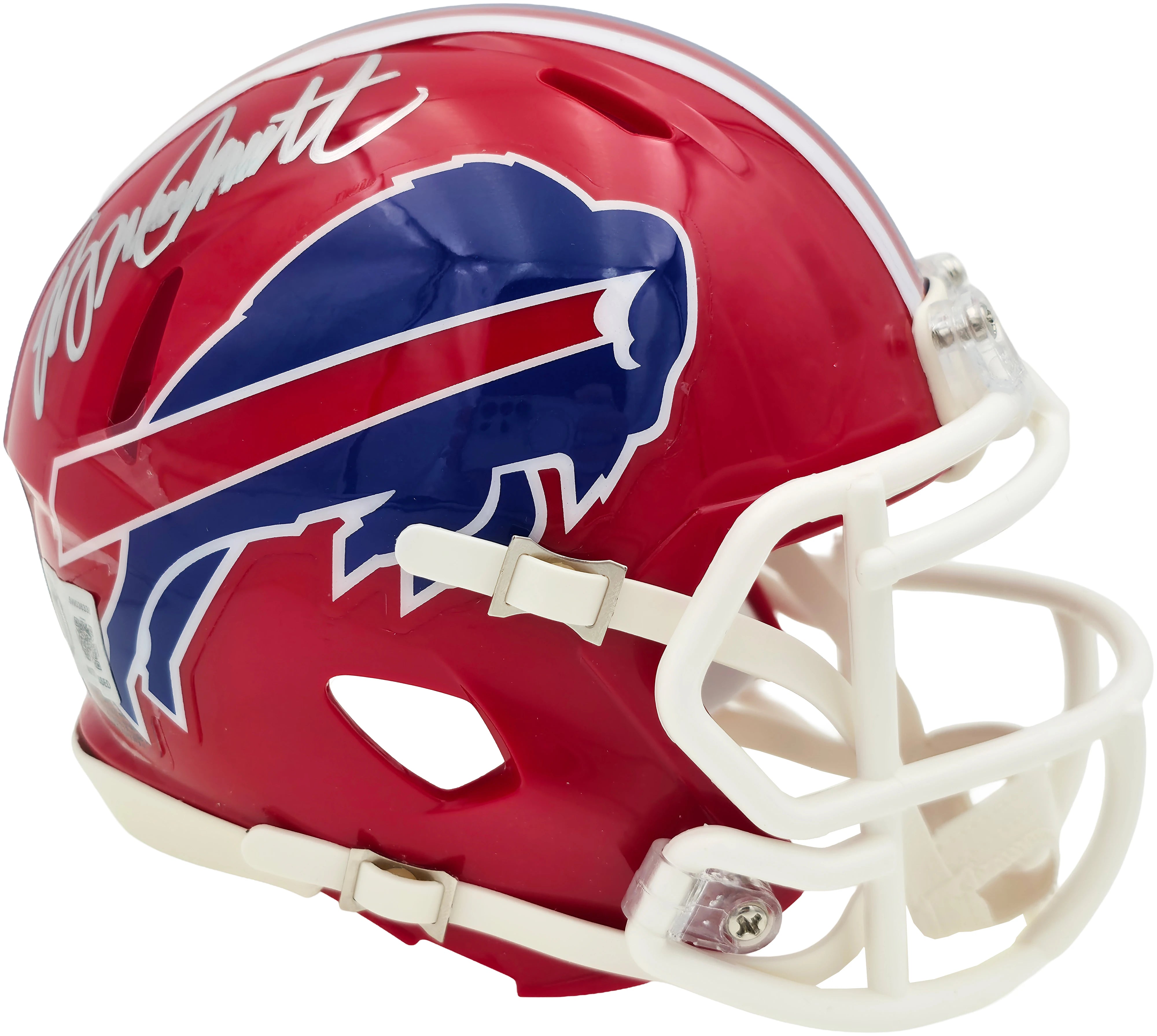 Buffalo Bills Bruce Smith Autographed Red 1987–2001 Throwback Riddell Speed Mini Football Helmet - BAS Witnessed