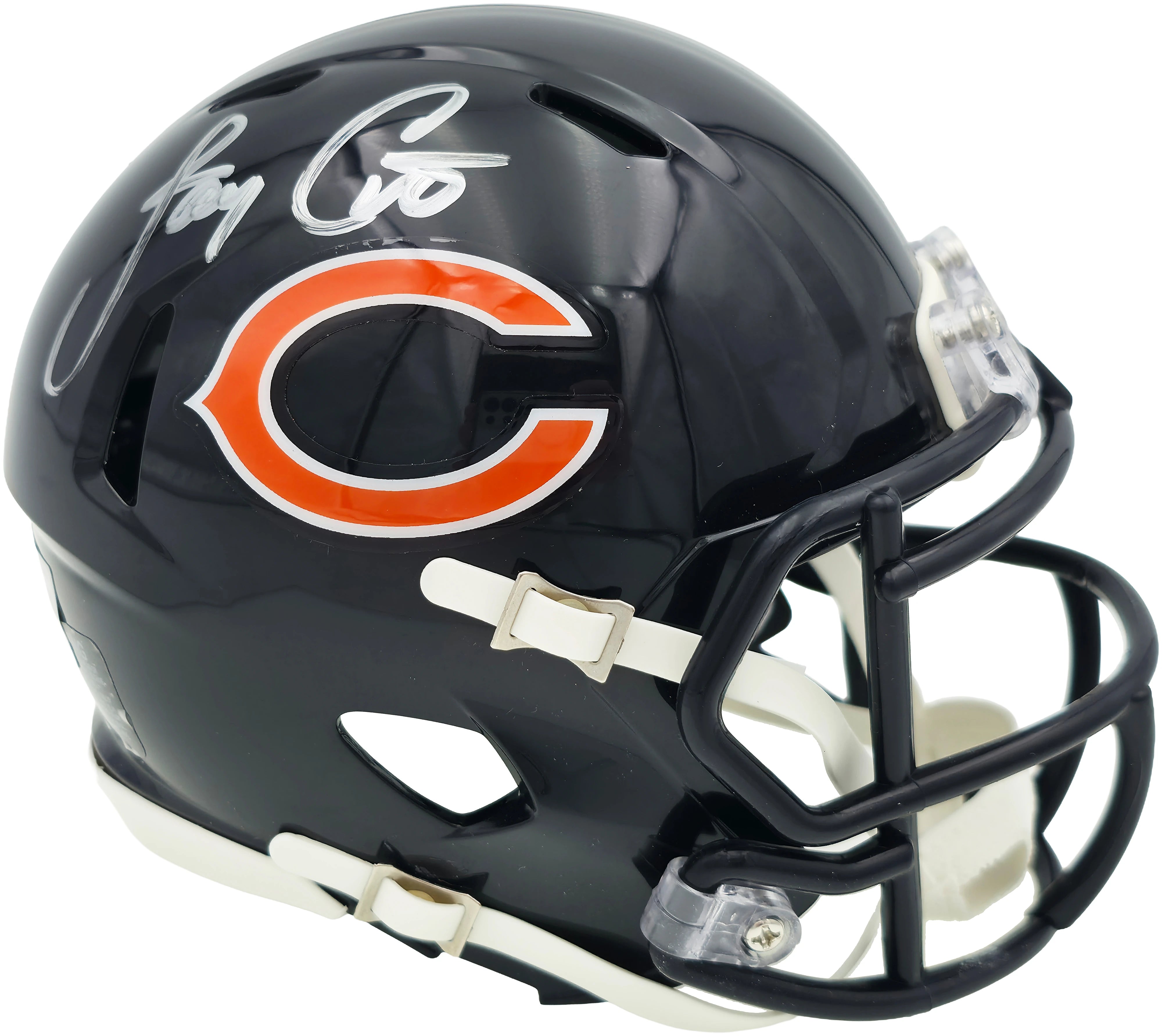 Chicago Bears Jay Cutler Autographed Navy Blue Riddell Speed Mini Football Helmet - BAS Witnessed