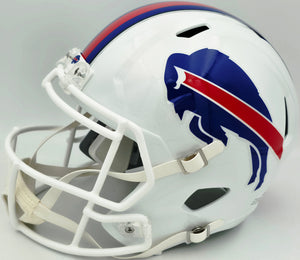 Bruce Smith Autographed Buffalo Bills White Full-Size Speed Replica Helmet - Beckett BAS Witness
