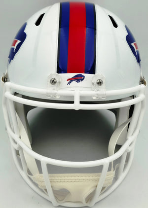 Bruce Smith Autographed Buffalo Bills White Full-Size Speed Replica Helmet - Beckett BAS Witness