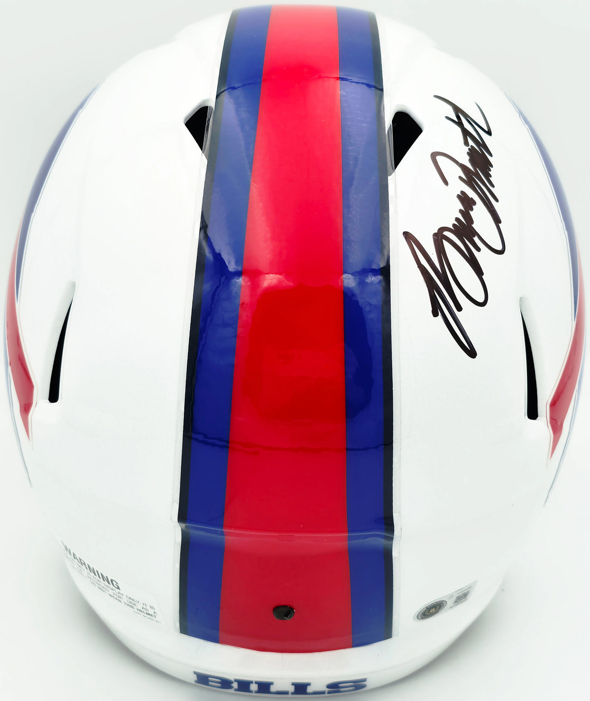 Bruce Smith Autographed Buffalo Bills White Full-Size Speed Replica Helmet - Beckett BAS Witness