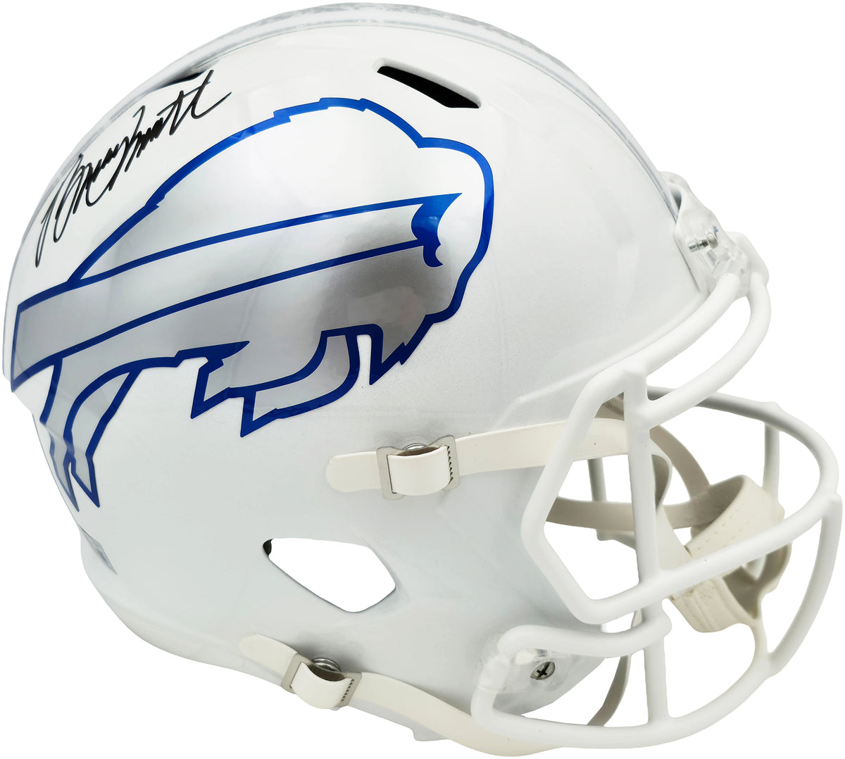 Bruce Smith Autographed Buffalo Bills White Full-Size Rivalries Speed Replica Helmet - Beckett BAS Witness