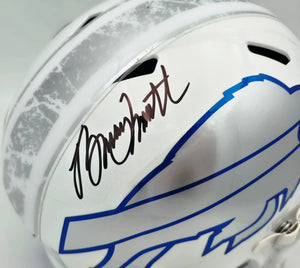 Bruce Smith Autographed Buffalo Bills White Full-Size Rivalries Speed Replica Helmet - Beckett BAS Witness