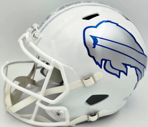 Bruce Smith Autographed Buffalo Bills White Full-Size Rivalries Speed Replica Helmet - Beckett BAS Witness