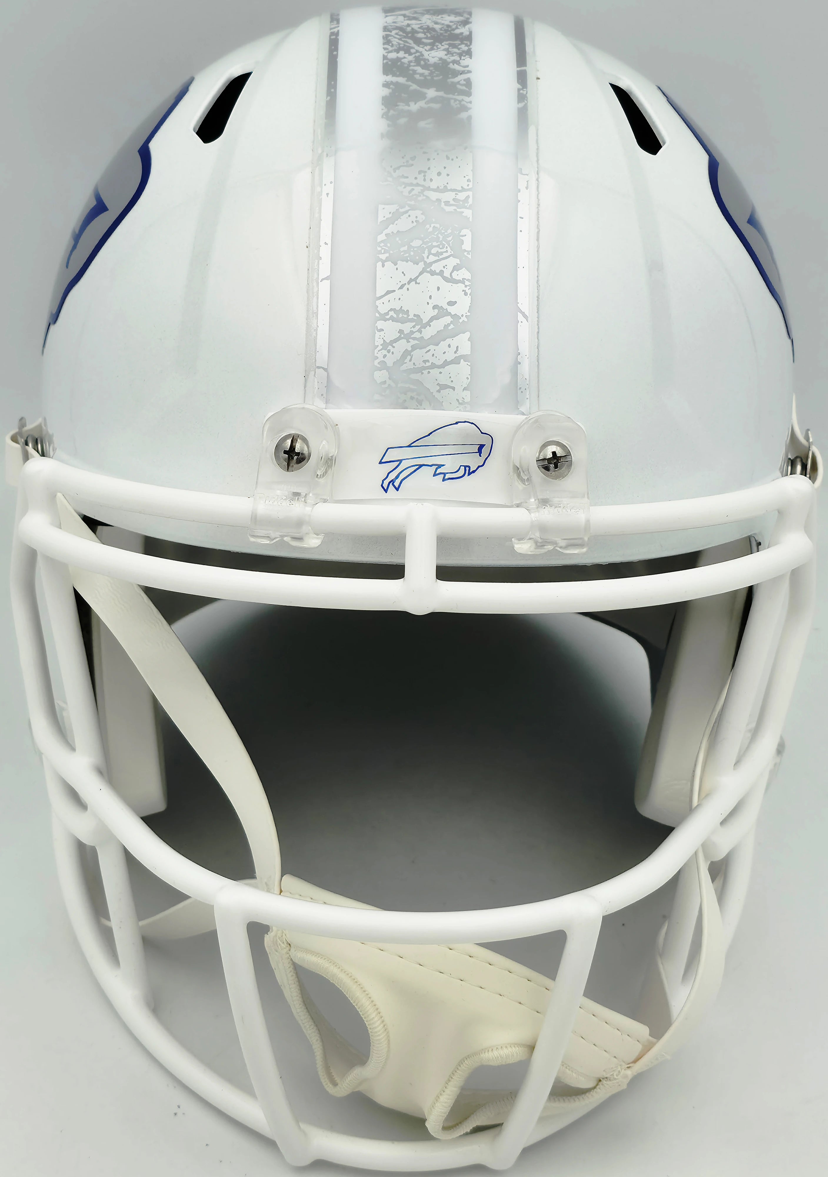 Bruce Smith Autographed Buffalo Bills White Full-Size Rivalries Speed Replica Helmet - Beckett BAS Witness