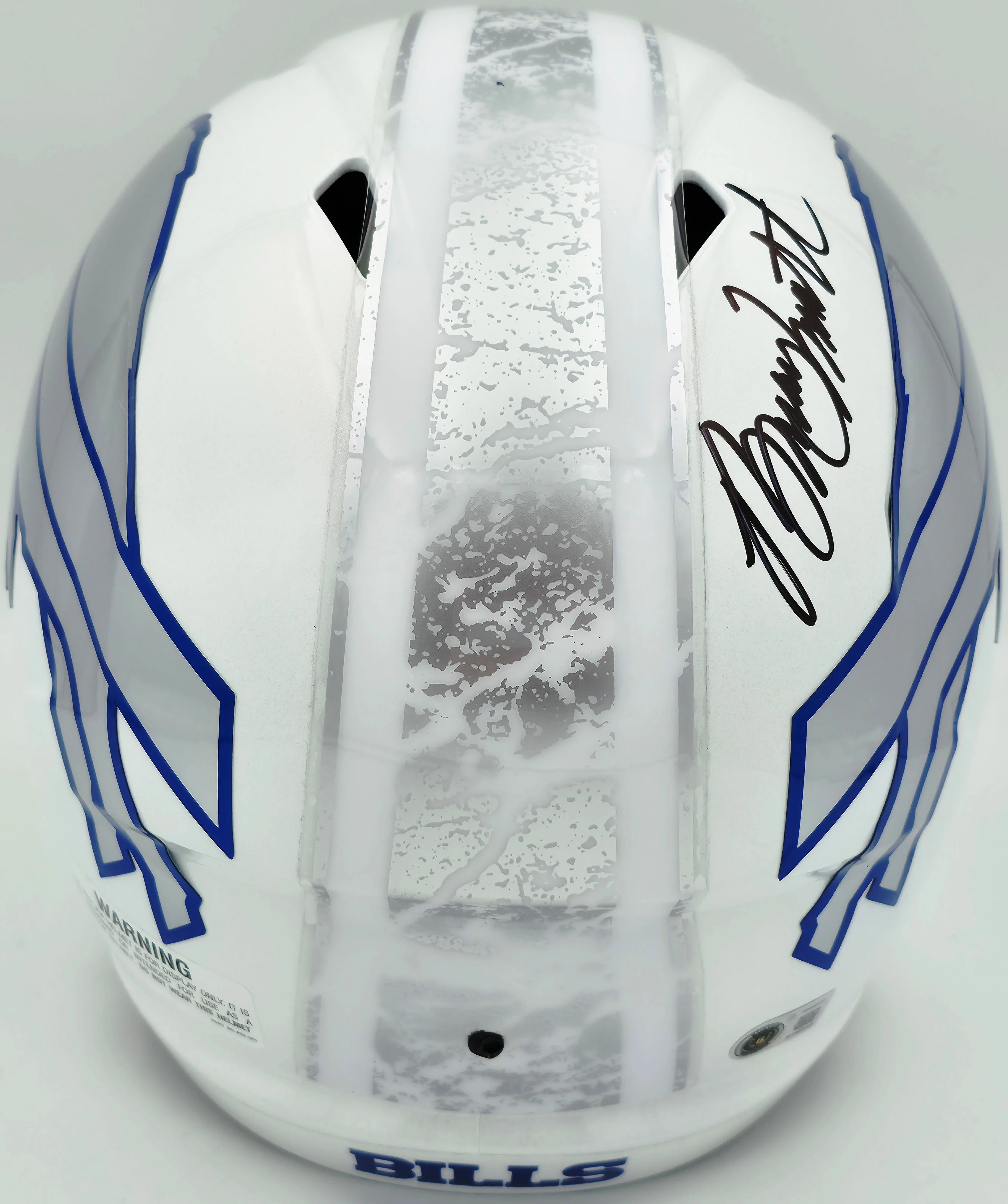 Bruce Smith Autographed Buffalo Bills White Full-Size Rivalries Speed Replica Helmet - Beckett BAS Witness