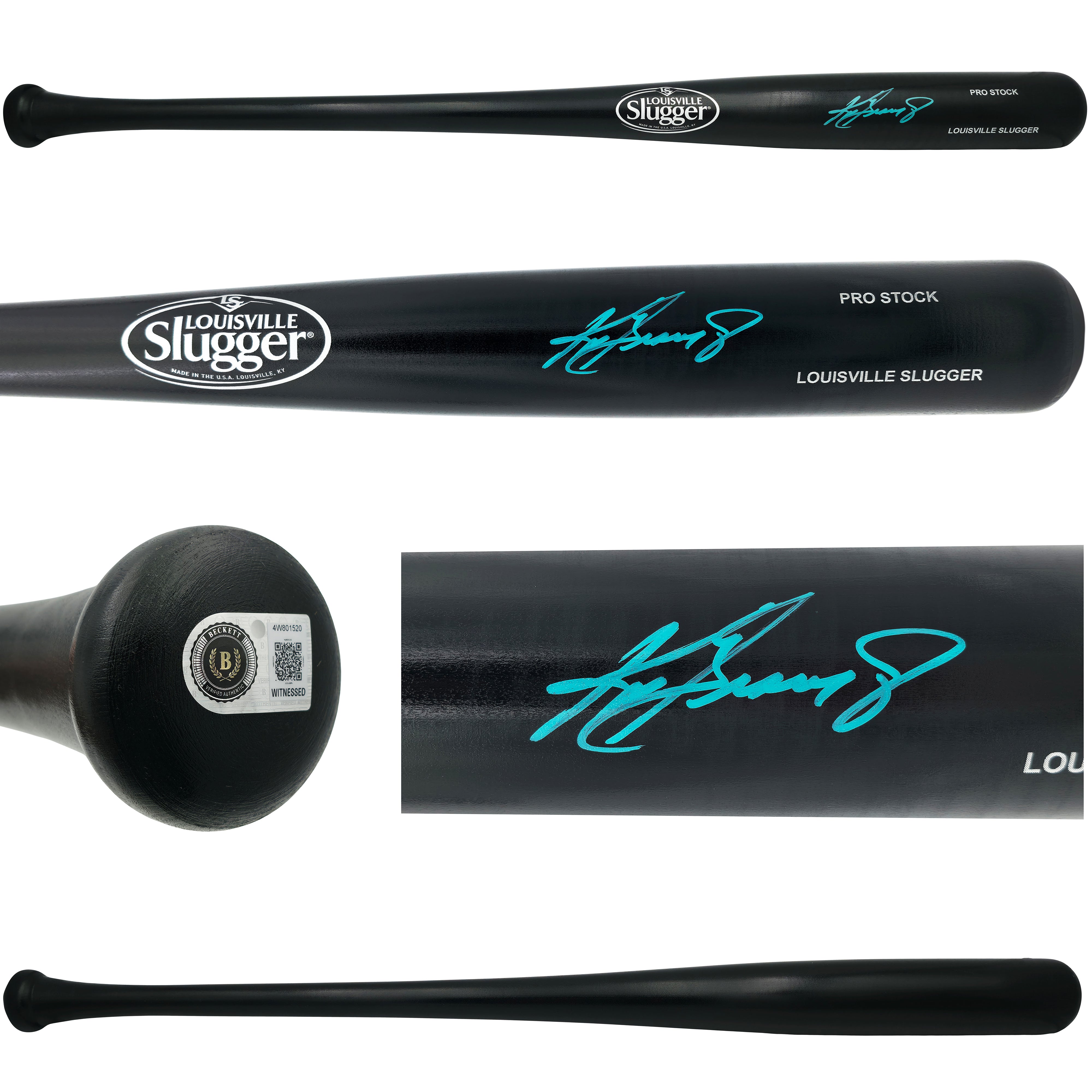 Seattle Mariners Ken Griffey Jr. Autographed Black Louisville Slugger Pro Stock Bat - BAS Witnessed