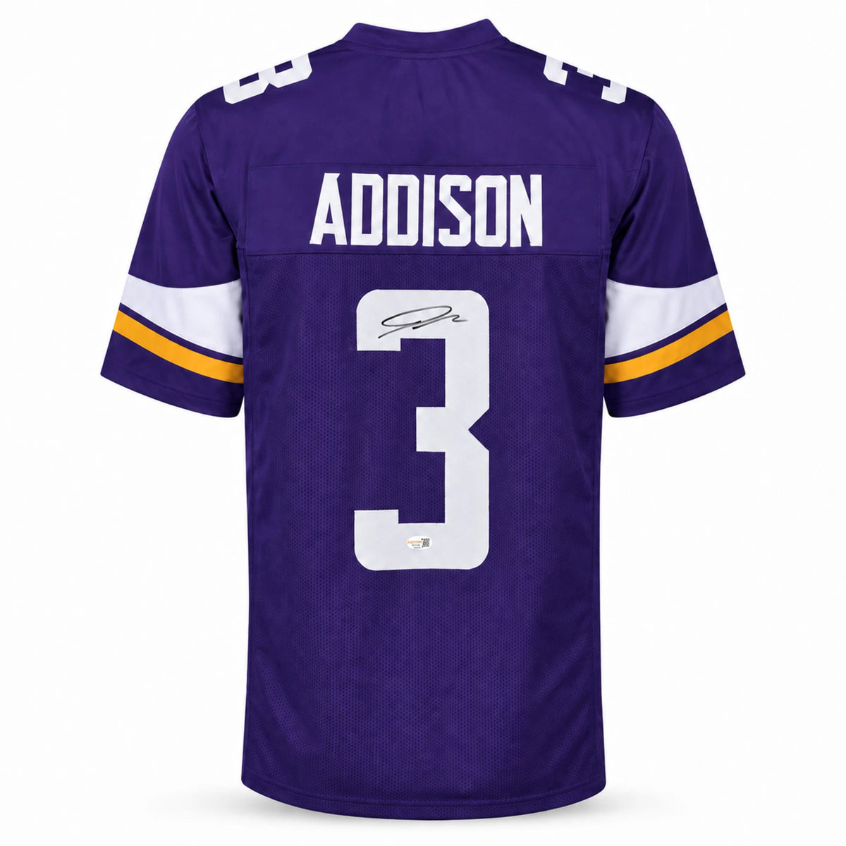 Jordan Addison Autographed Minnesota Vikings Purple Custom Football Jersey - JSA Witness Authenticated