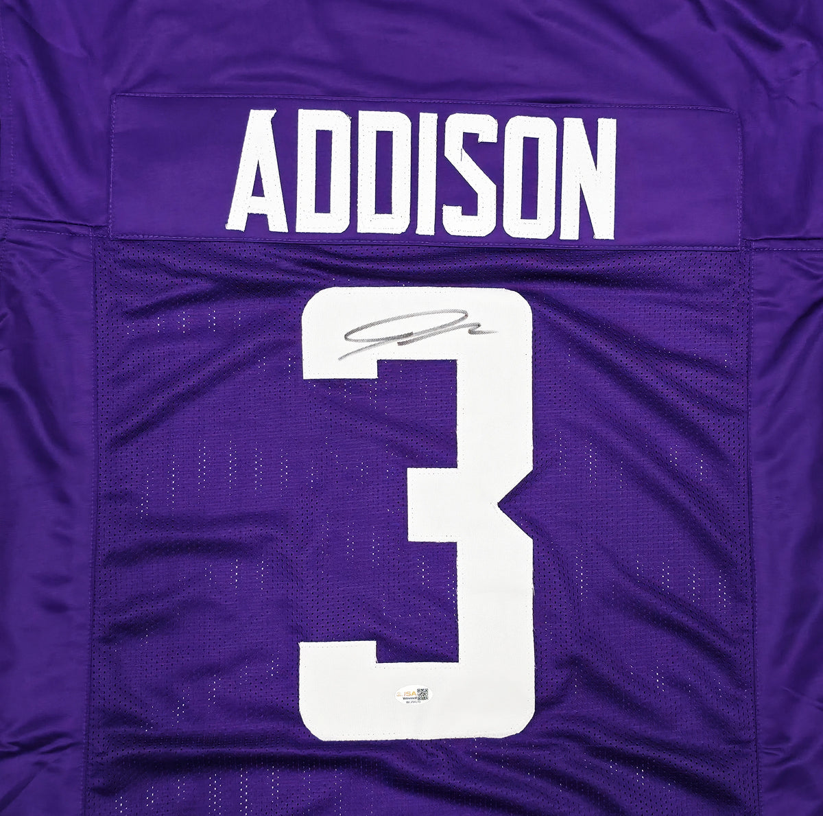 Jordan Addison Autographed Minnesota Vikings Purple Custom Football Jersey - JSA Witness Authenticated