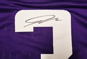 Jordan Addison Autographed Minnesota Vikings Purple Custom Football Jersey - JSA Witness Authenticated