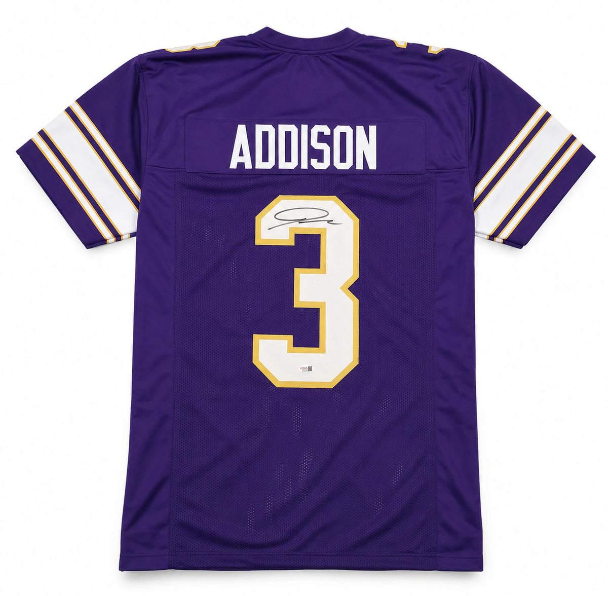 Jordan Addison Autographed Minnesota Vikings Purple Custom Football Jersey - JSA Witness Authenticated