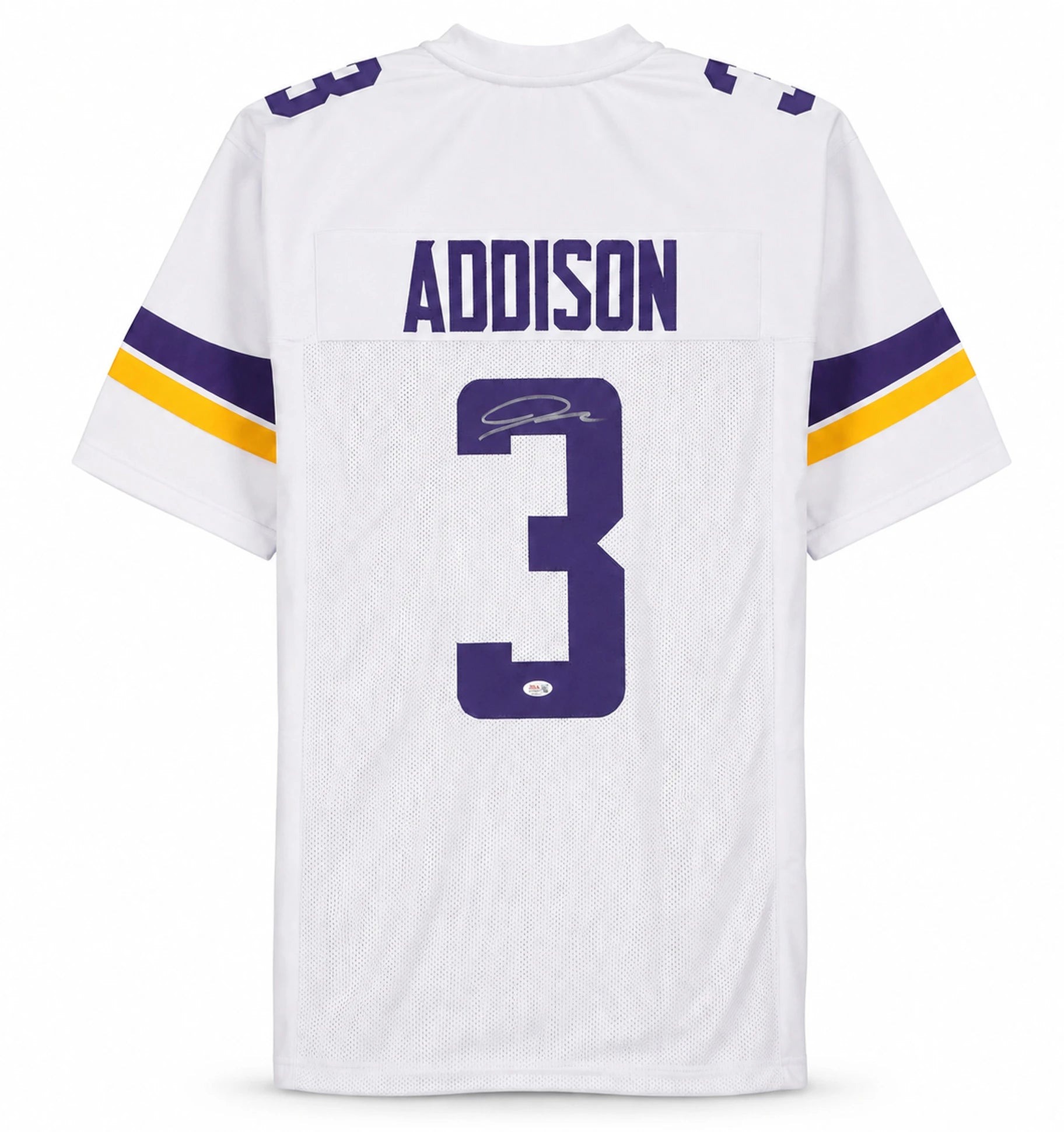 Jordan Addison Autographed Minnesota Vikings White Custom Football Jersey - JSA Witness Authenticated