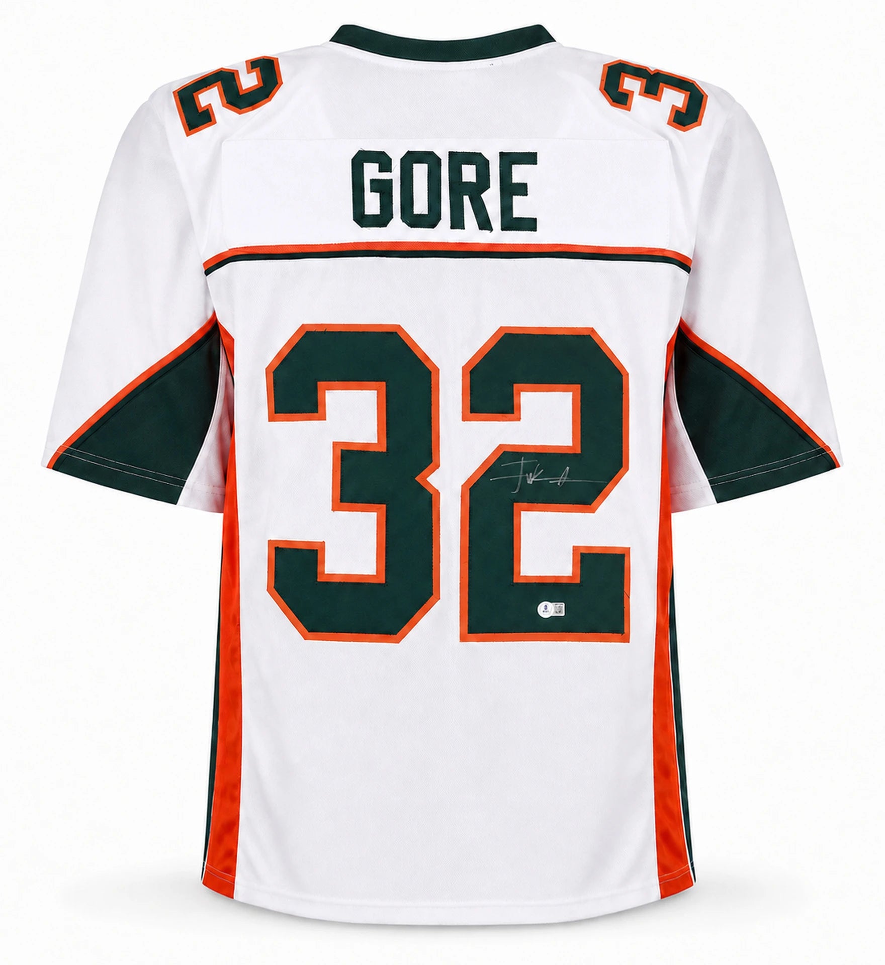 Miami Hurricanes Frank Gore Autographed Custom White Football Jersey - BAS Witnessed