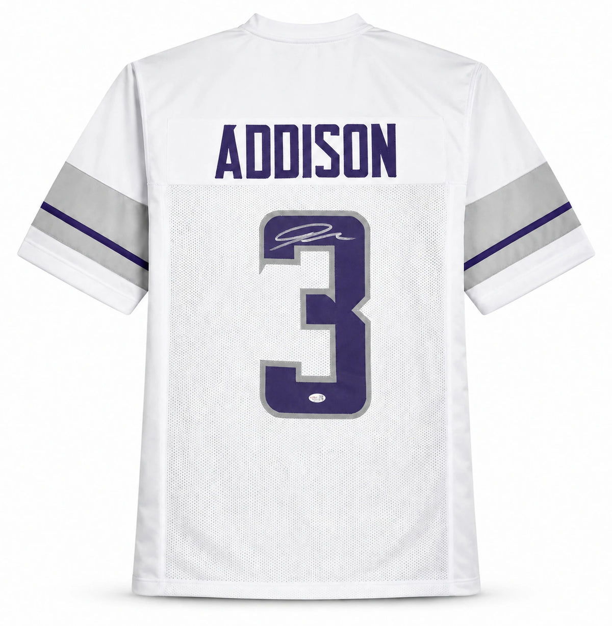 Jordan Addison Autographed Minnesota Vikings White Custom Football Jersey - JSA Witness Authenticated