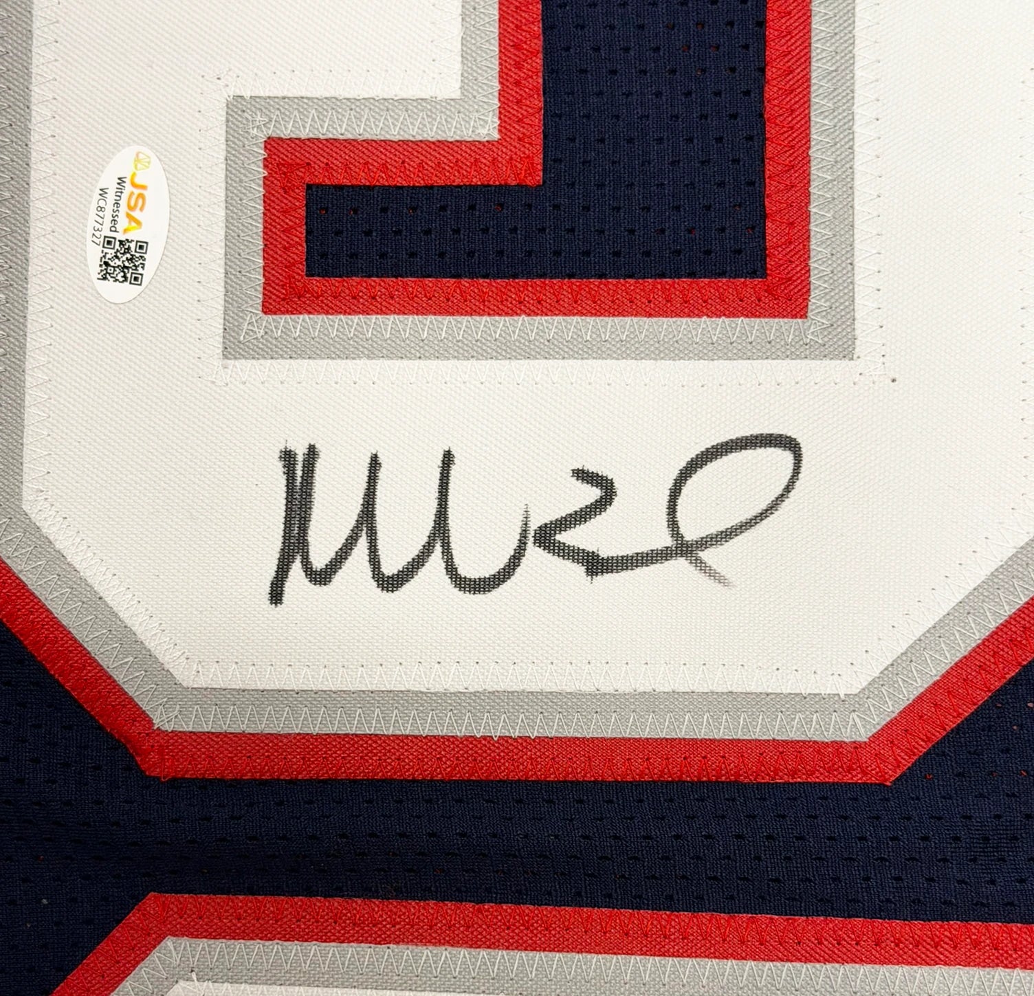 Mike Vrabel Autographed New England Patriots Blue Custom Football Jersey (Size XL) - James Spence Authentication (JSA) Witnessed