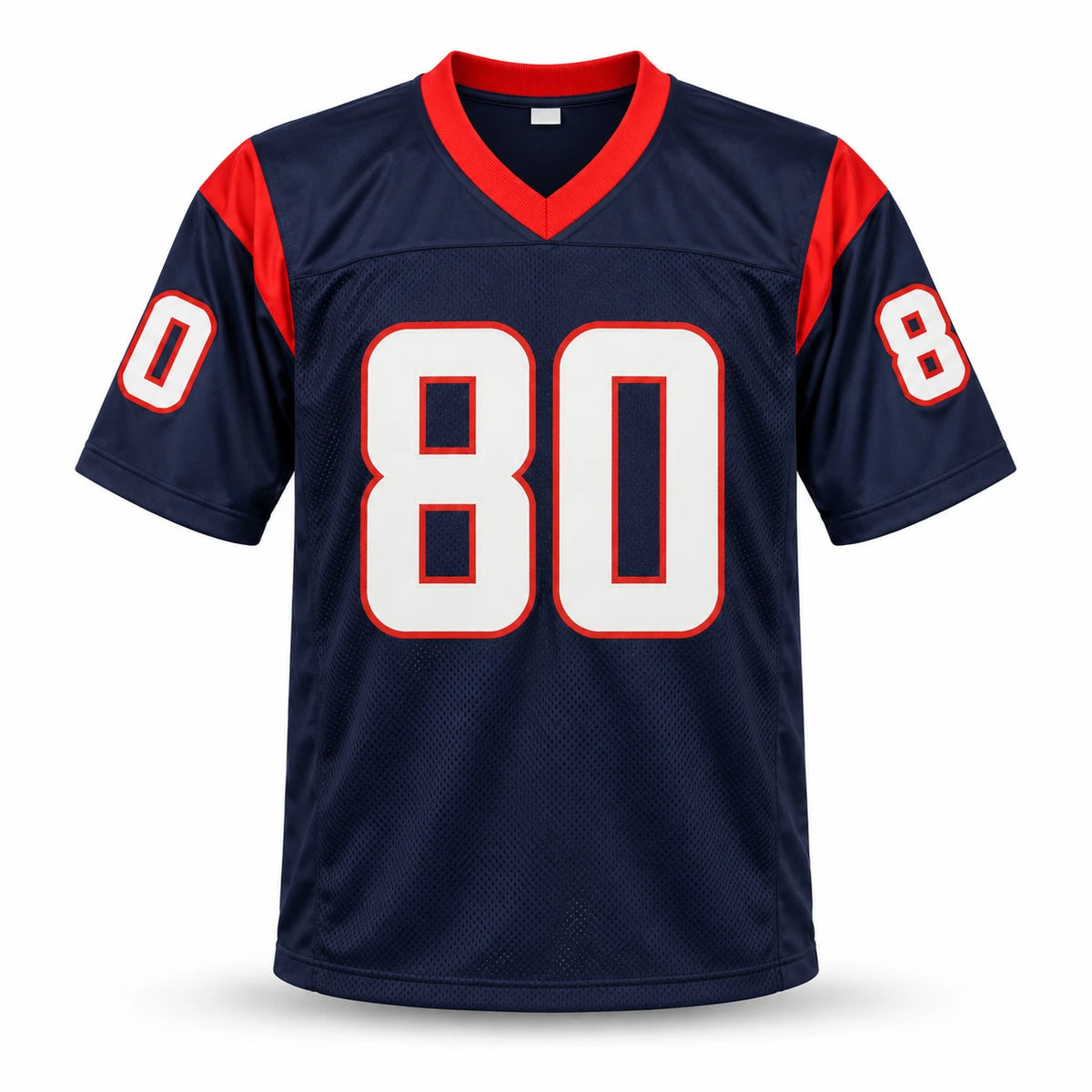 Andre Johnson Autographed Houston Texans Blue Custom Football Jersey (Size XL) - Beckett BAS Witnessed Authenticated