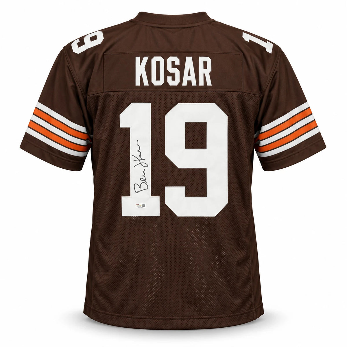 Bernie Kosar Autographed Cleveland Browns Brown Custom Football Jersey (Size XL) - JSA Witnessed Authenticated