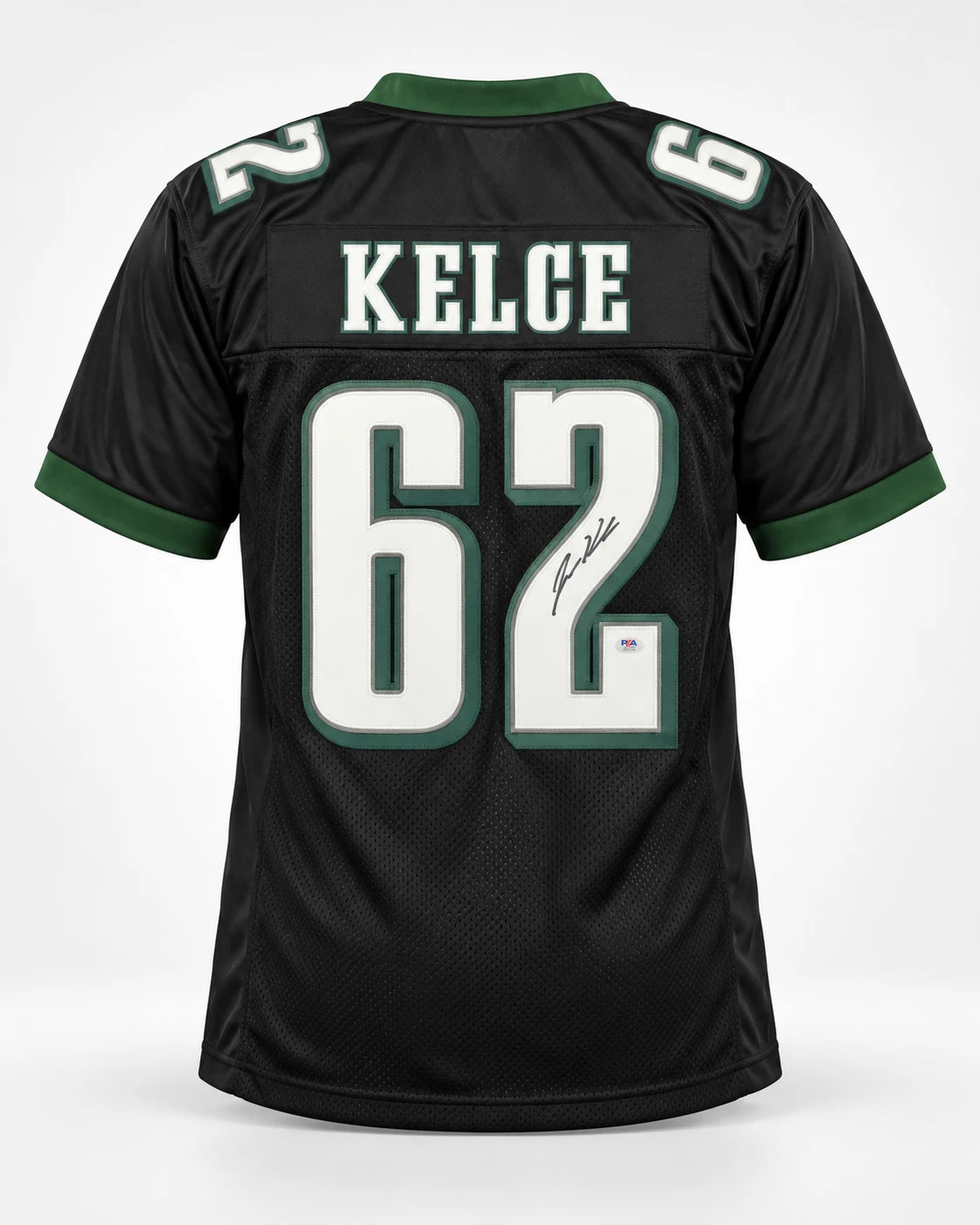 Jason Kelce Autographed Philadelphia Eagles Black Custom Football Jersey (Size XL) - PSA/DNA ITP Authenticated