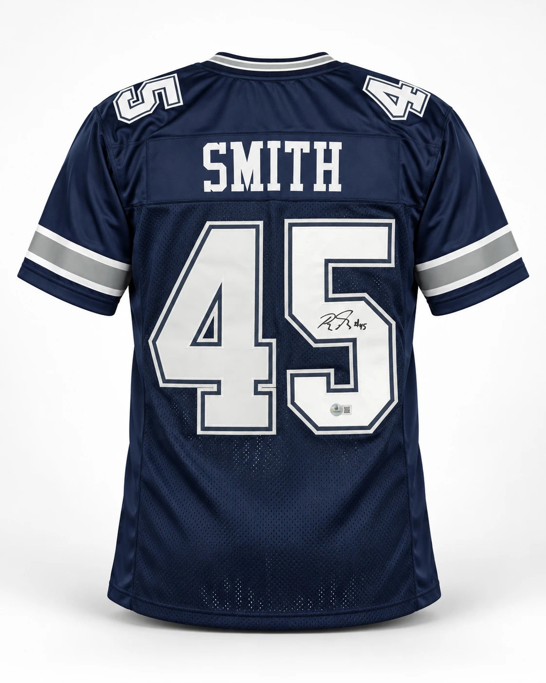 Rod Smith Autographed Dallas Cowboys Blue Custom Football Jersey (Size XL) - Beckett BAS QR Authenticated