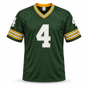 Brett Favre Autographed Green Bay Packers Green Custom Football Jersey (Size XL, Signature Flaw) - Beckett BAS Witness Authenticated