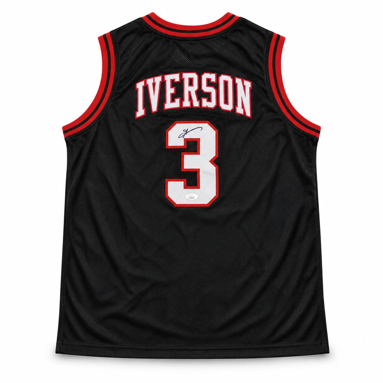 Allen Iverson Autographed Philadelphia 76ers Black Custom Basketball Jersey (Size XL) - JSA Authenticated