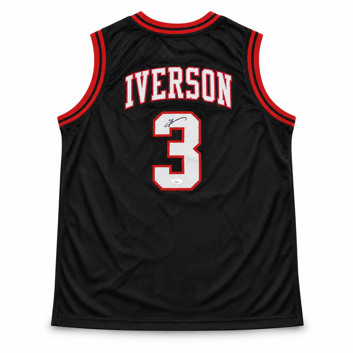 Allen Iverson Autographed Philadelphia 76ers Black Custom Basketball Jersey (Size XL) - JSA Authenticated
