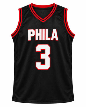 Allen Iverson Autographed Philadelphia 76ers Black Custom Basketball Jersey (Size XL) - JSA Authenticated