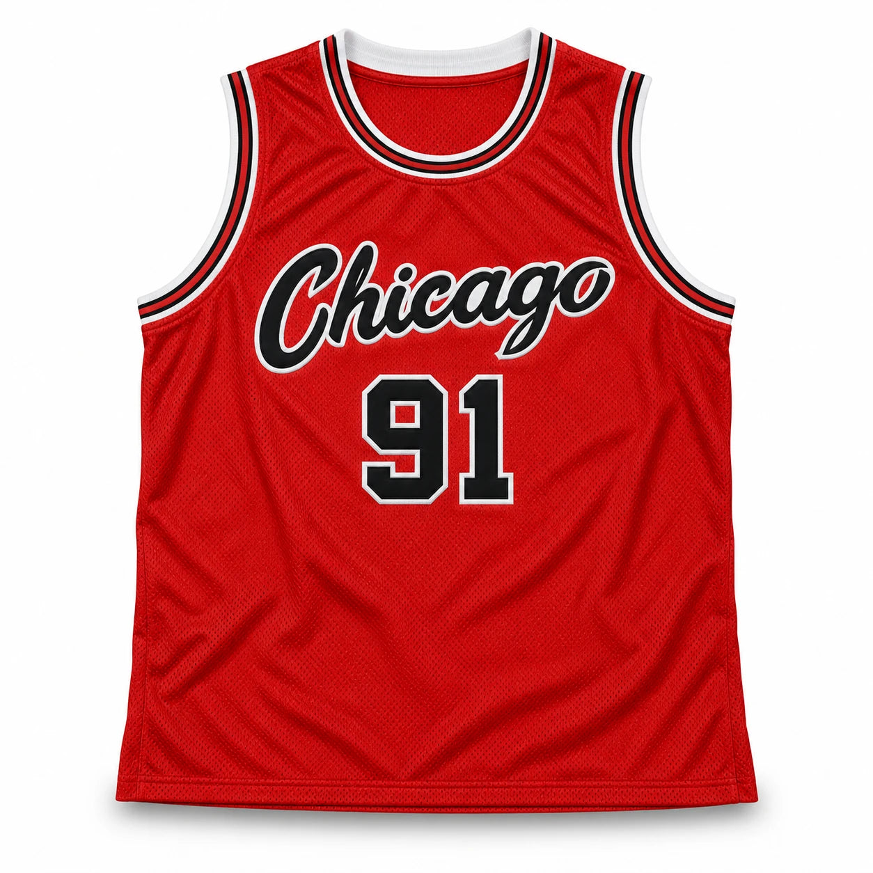 Dennis Rodman Autographed Chicago Bulls Red Custom Basketball Jersey (Size XL) - JSA Authenticated