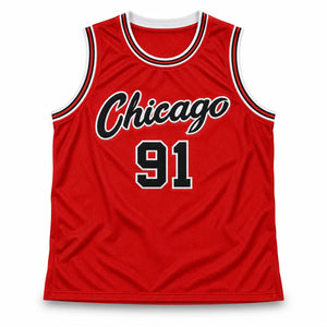 Dennis Rodman Autographed Chicago Bulls Red Custom Basketball Jersey (Size XL) - JSA Authenticated