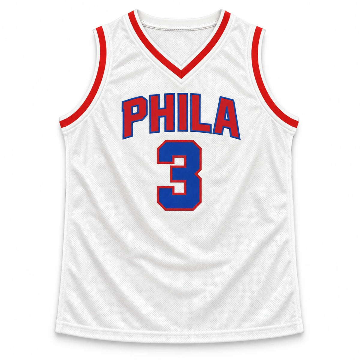 Allen Iverson Autographed Philadelphia 76ers White Custom Basketball Jersey (Size XL) - JSA Authenticated