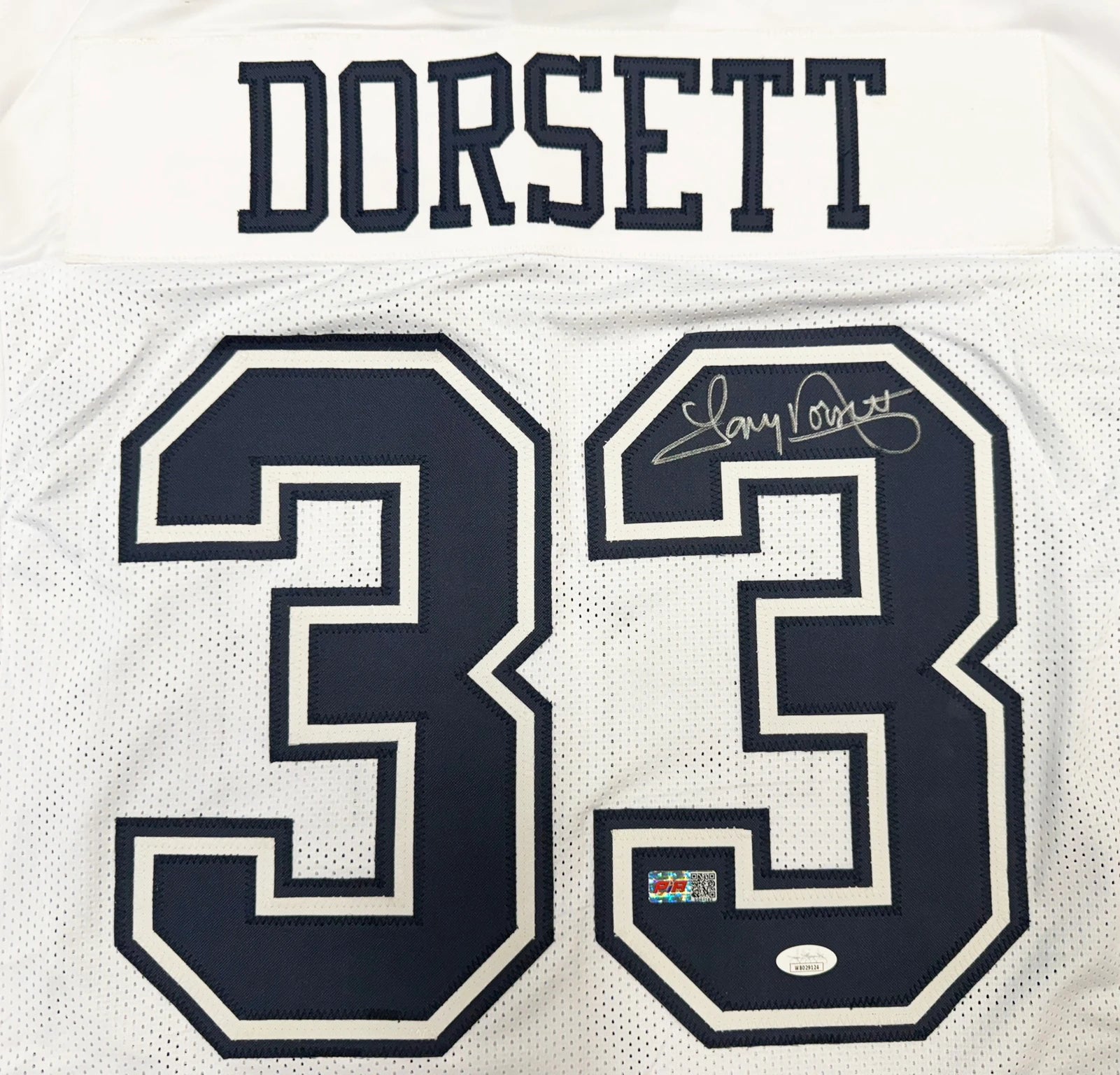 Tony Dorsett Autographed Dallas Cowboys White Custom Football Jersey (Size XL) - JSA Witness Authenticated