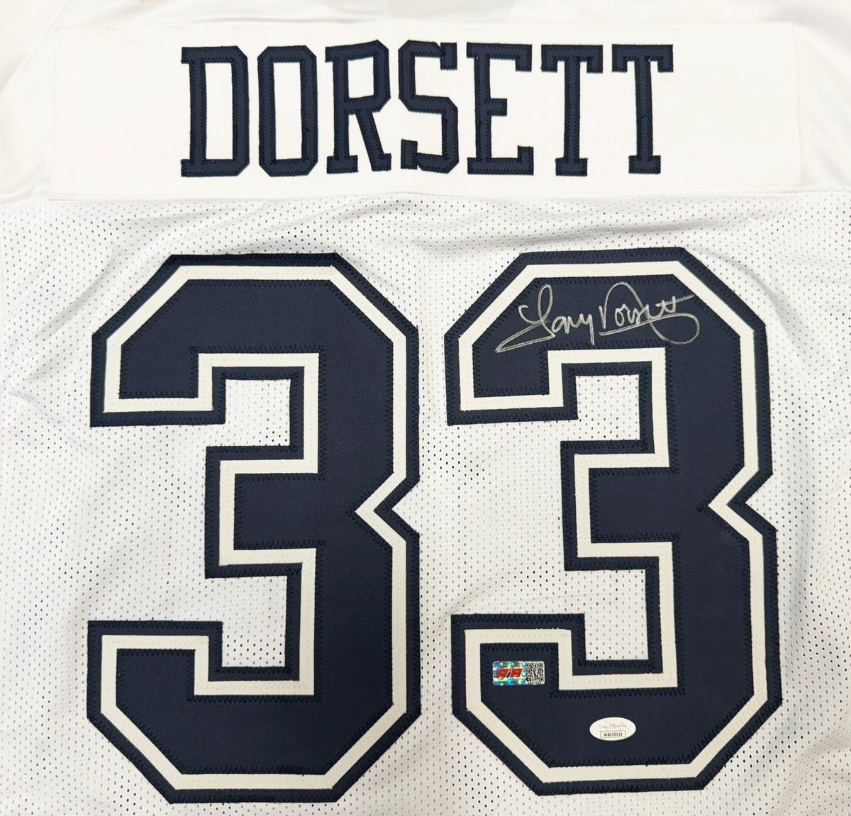 Tony Dorsett Autographed Dallas Cowboys White Custom Football Jersey (Size XL) - JSA Witness Authenticated