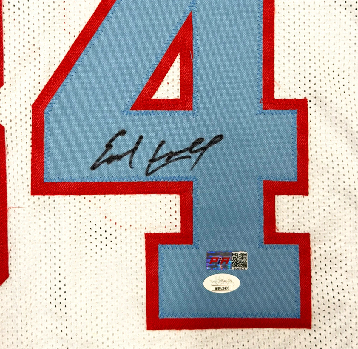Earl Campbell Autographed Houston Oilers White Custom Football Jersey (Size XL) - JSA Witness Authenticated