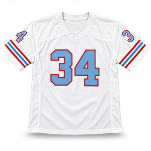 Earl Campbell Autographed Houston Oilers White Custom Football Jersey (Size XL) - JSA Witness Authenticated