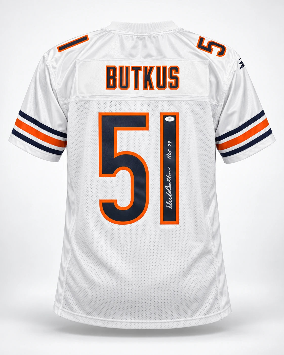Dick Butkus Autographed Chicago Bears White Reebok Gridiron Classics Jersey JSA Authenticated