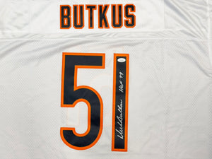 Dick Butkus Autographed Chicago Bears White Reebok Gridiron Classics Jersey JSA Authenticated