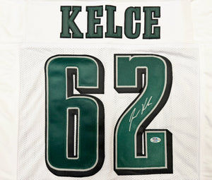 Jason Kelce Autographed Philadelphia Eagles White Custom Football Jersey (Size XL) - PSA/DNA ITP Authenticated