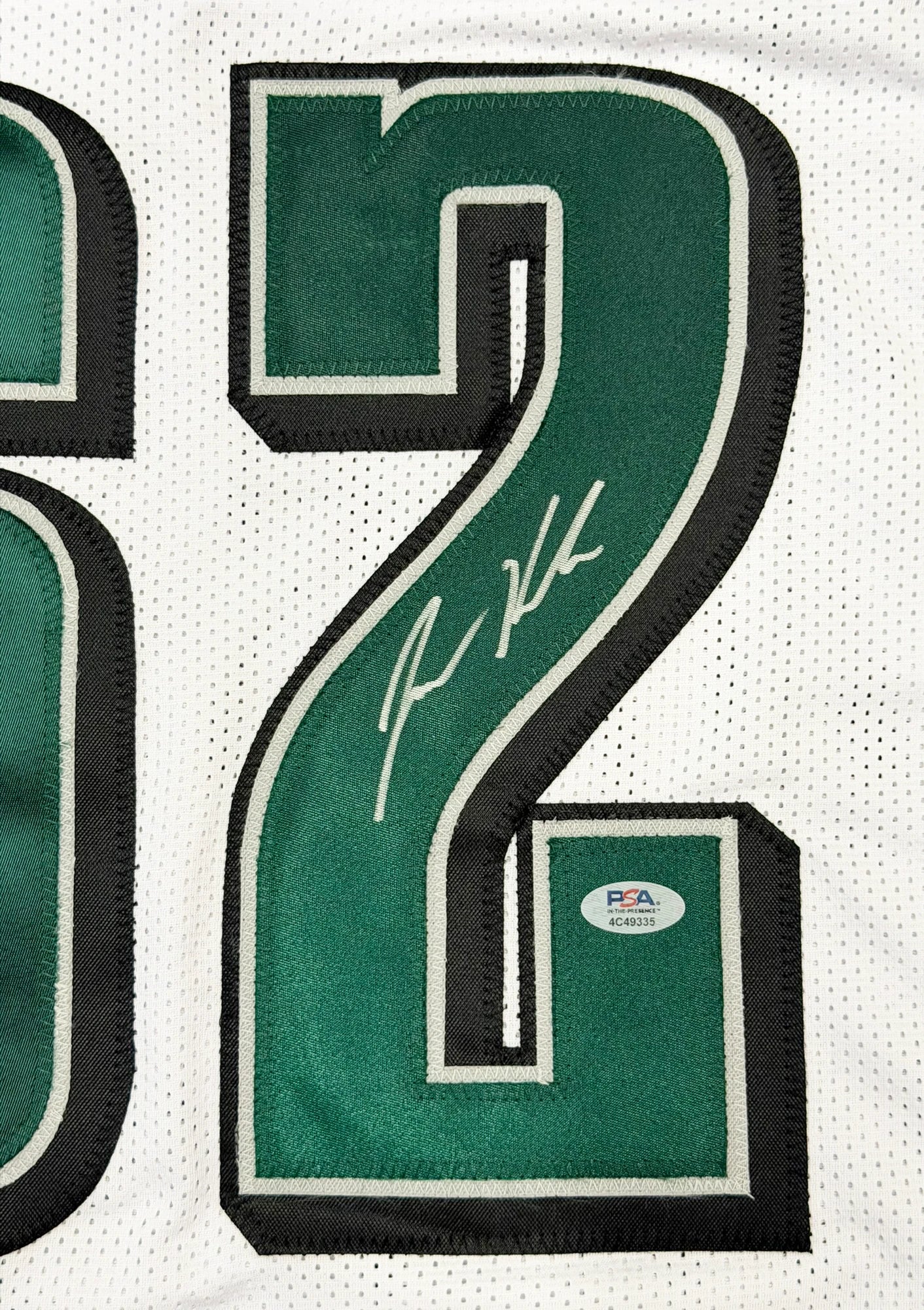 Jason Kelce Autographed Philadelphia Eagles White Custom Football Jersey (Size XL) - PSA/DNA ITP Authenticated