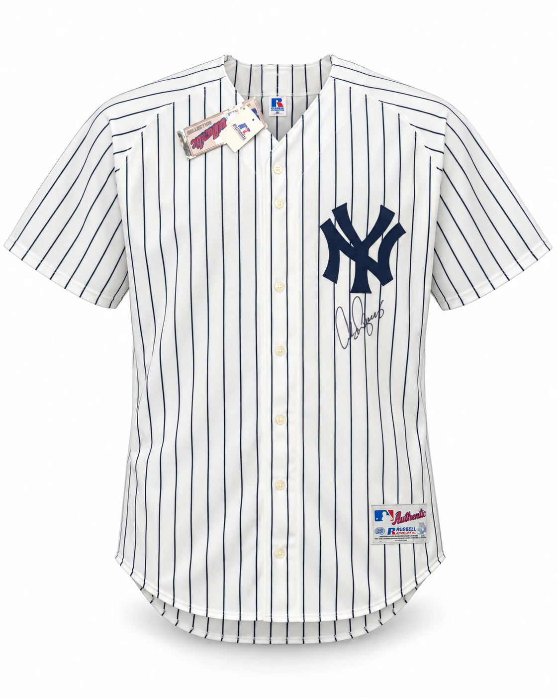 Alex Rodriguez Autographed New York Yankees White Pinstripe Russell Athletic Jersey (Size 52) - Official MLB Hologram Authenticated