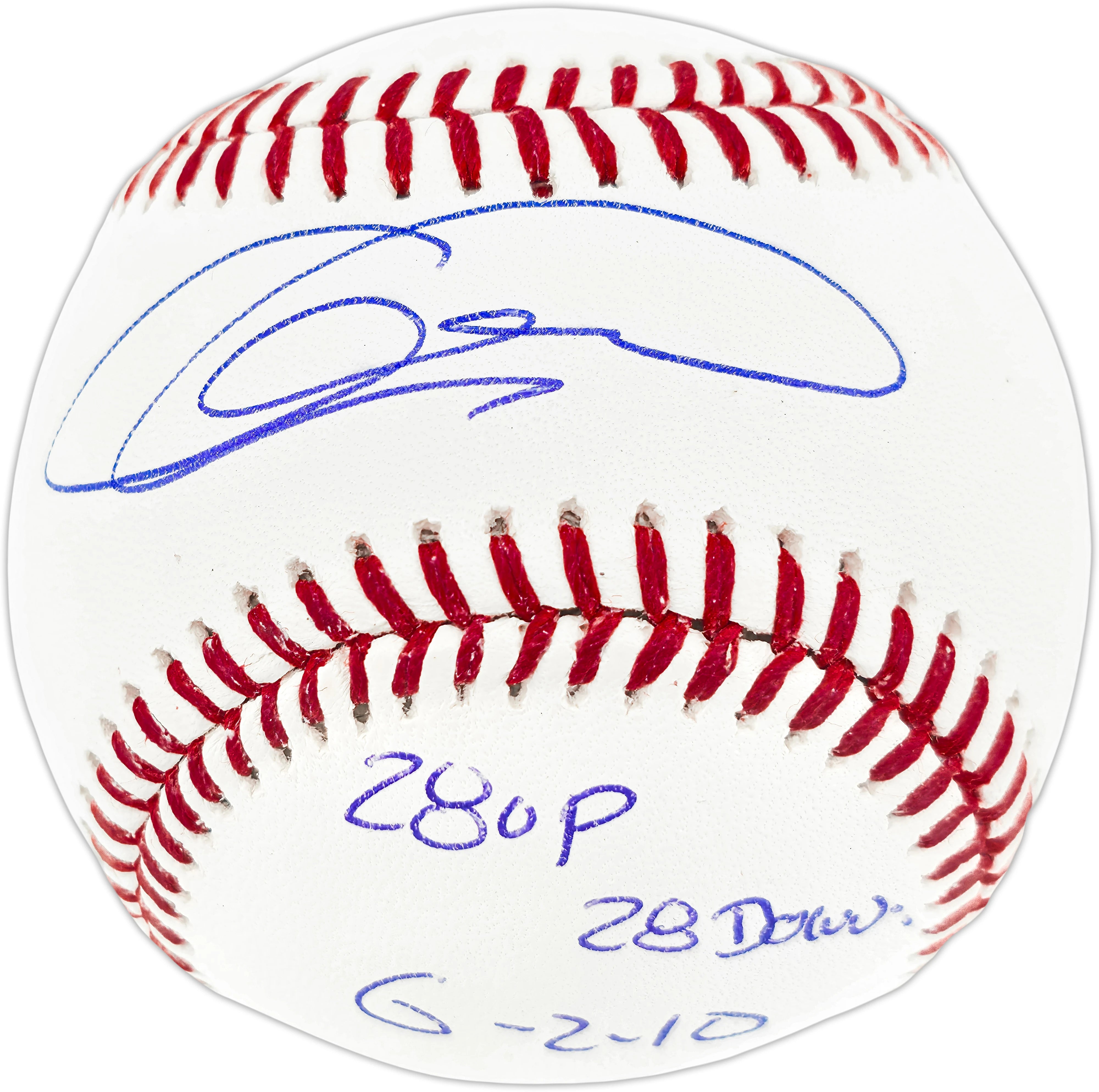 Armando Galarraga Autographed Detroit Tigers Official Major League Baseball with "28 Up, 28 Down" Inscription - JSA Authenticated