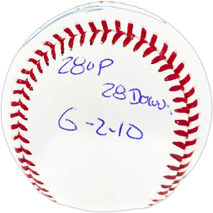 Armando Galarraga Autographed Detroit Tigers Official Major League Baseball with "28 Up, 28 Down" Inscription - JSA Authenticated