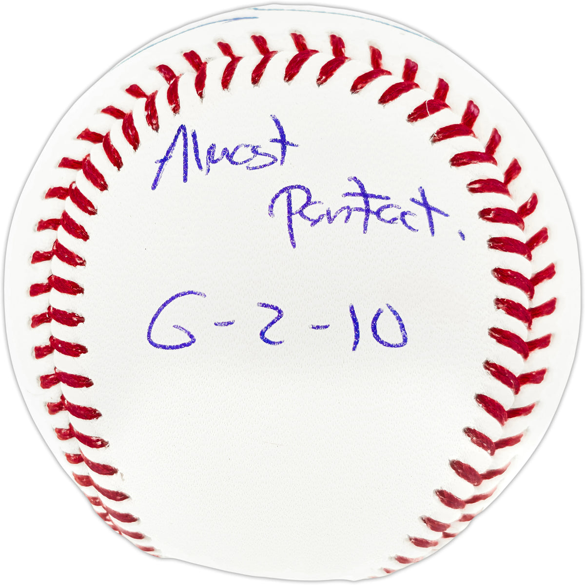 Armando Galarraga Autographed Detroit Tigers Official Major League Baseball with "Almost Perfect 6-2-10" Inscription - JSA Authenticated